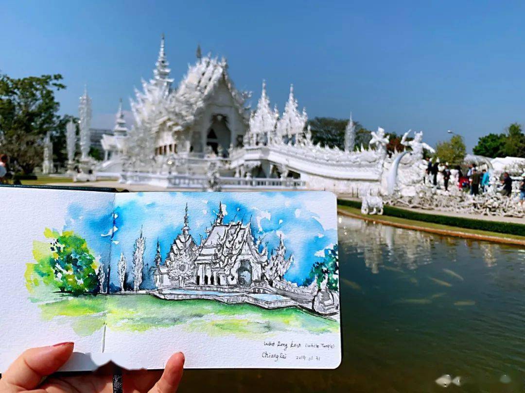 在泰华人绘画手账神还原泰国旅游景点!