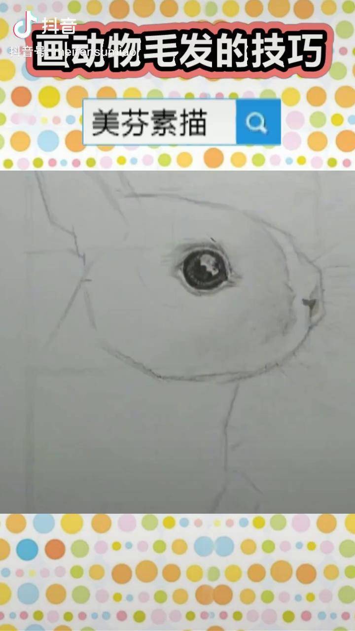创意素描画动物毛发的排线技巧教你用铅笔画一只毛茸茸的可爱小兔子
