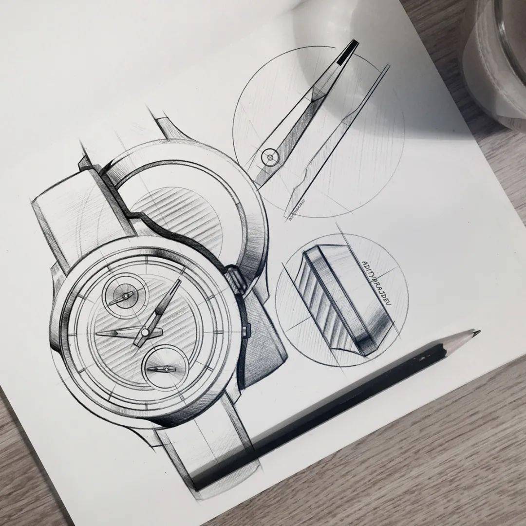 创意手表设计手绘图片
