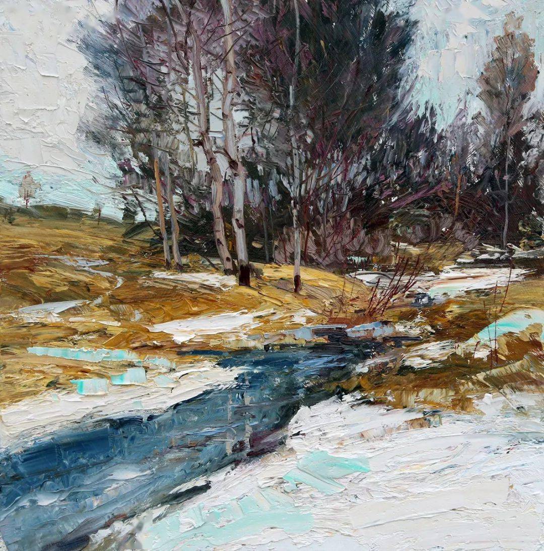 触目惊心一把用了42年的刮刀塑造出震撼人心的风景油画张力十足养眼极