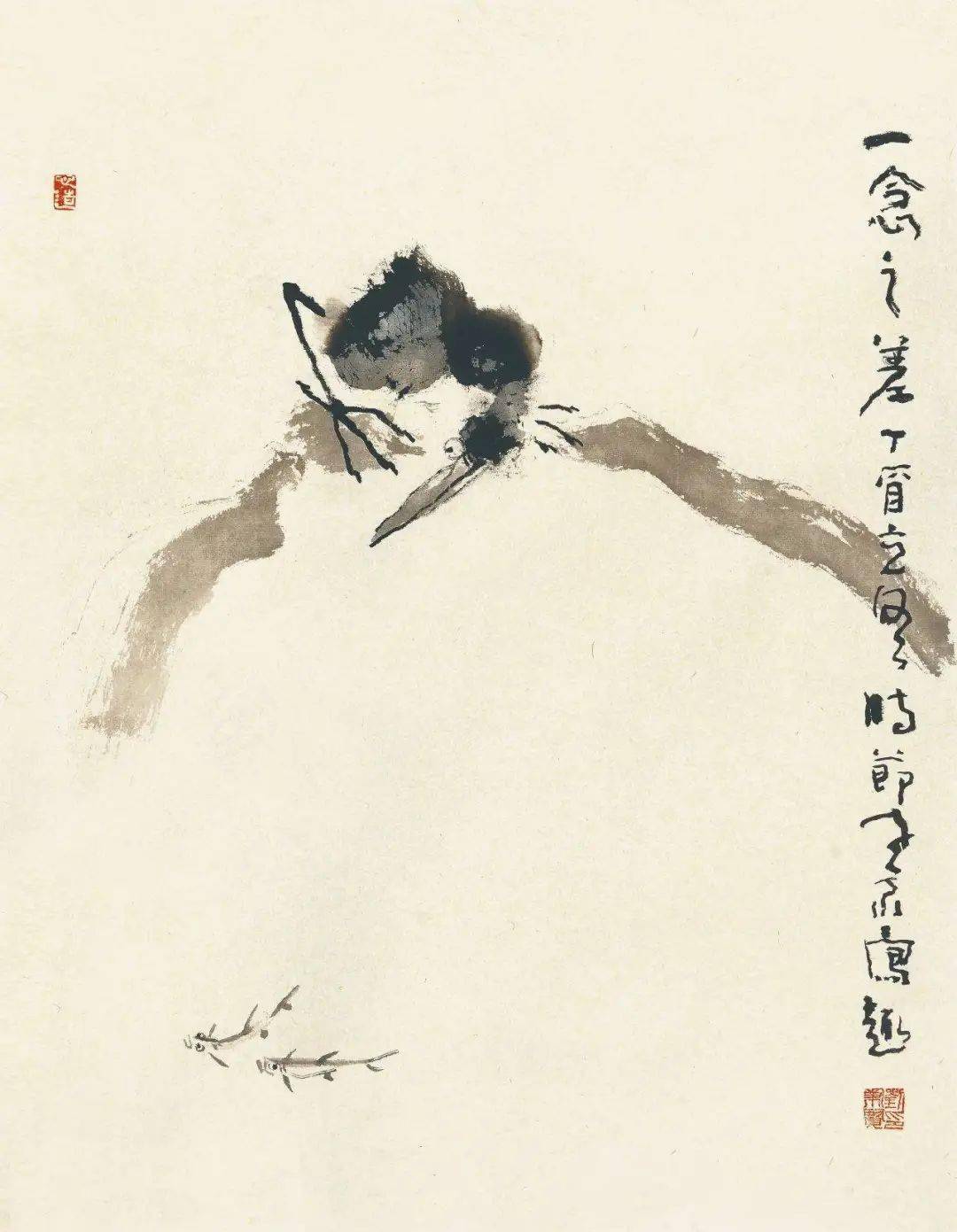 刘秉贤的极简大写意花鸟