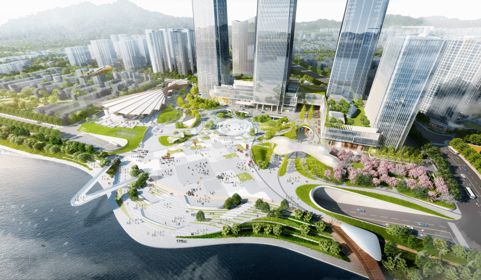 秦望"城市眼"是富阳"十字金轴"的交汇点,也是承载富阳人梦想的新地标.