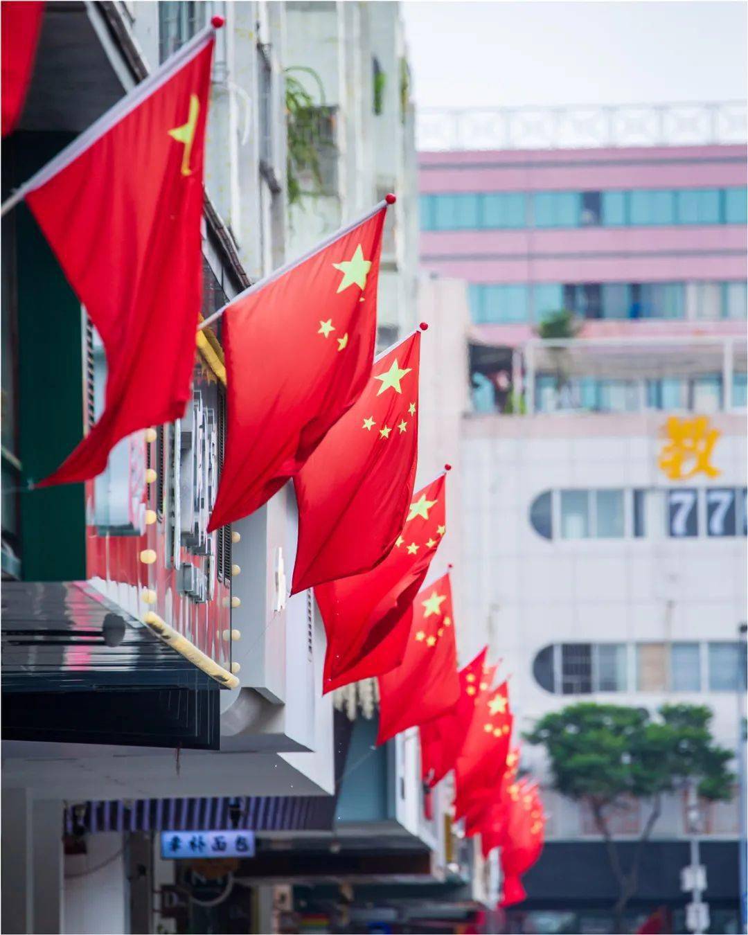 中山,满城"中国红"!_五星红旗