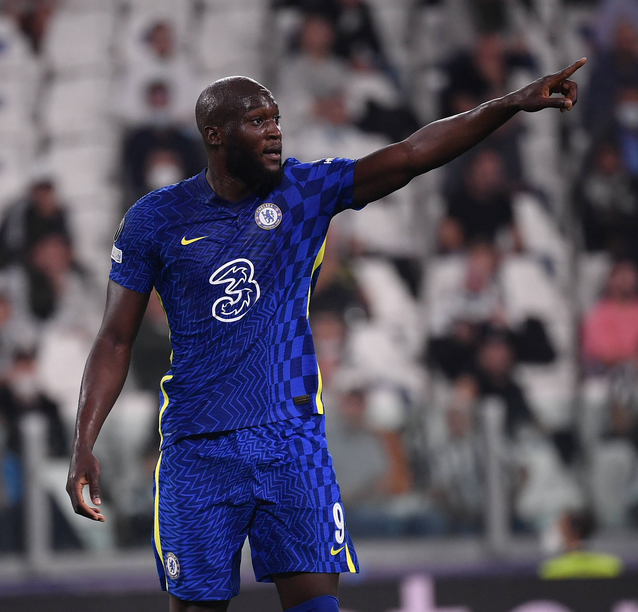 9月29日,切尔西队球员卢卡库在比赛中.