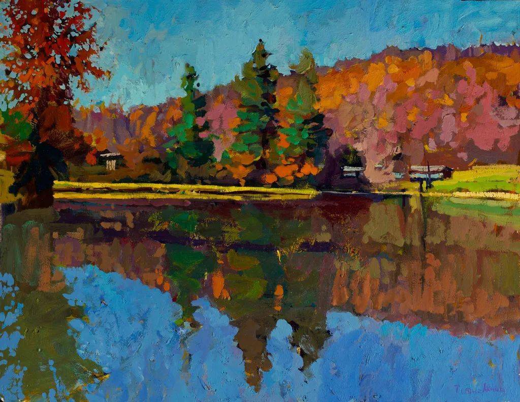 俄罗斯画家阿克里耶夫的作品色彩浓郁纹理丰富多样