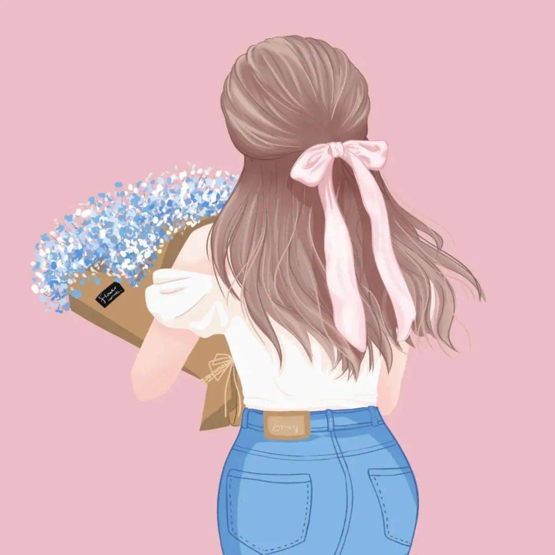 女生手捧鲜花头像