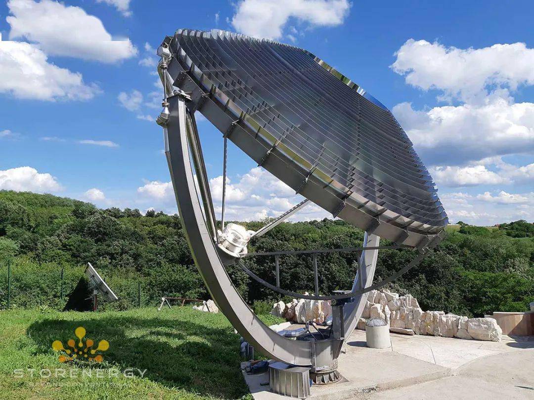 建设的太阳能聚光器(其接收器由不锈钢和特殊陶瓷元件制成,可以承受