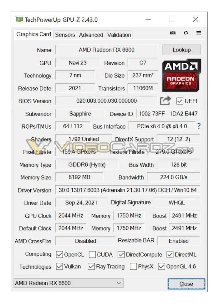 AMD Radeon RX 6600 规格泄露，8GB 14 Gbps 显存_手机搜狐网