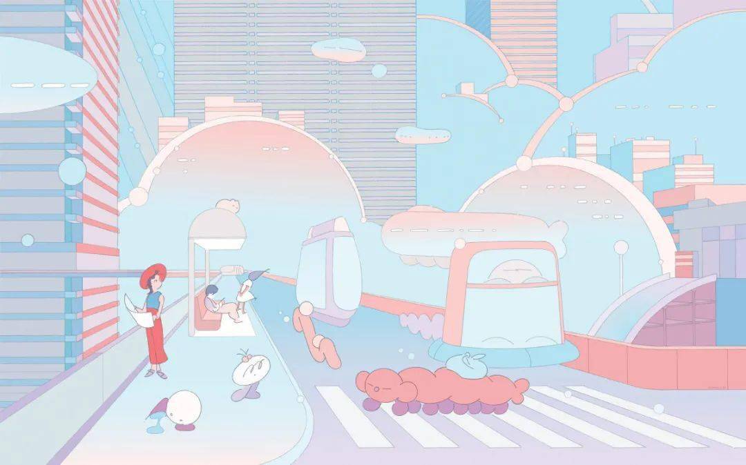 Genie 插画 | 未来主义也能唯美？空灵少女的梦幻世界