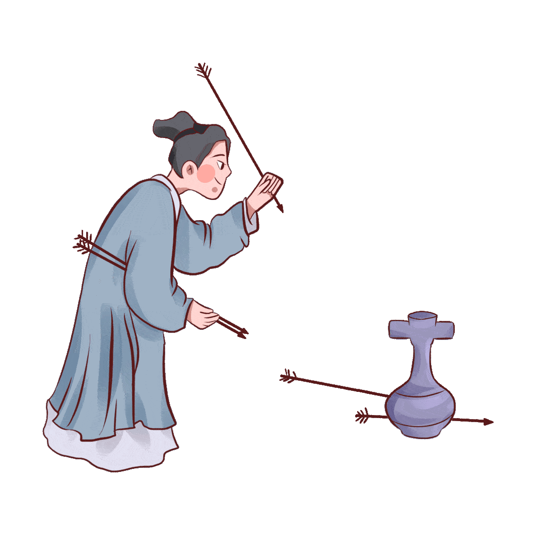 投壶据说起源于西周射礼,春秋时改射礼为投壶之礼,以象征贵族们射箭