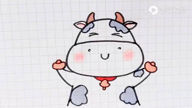 可爱的小牛简笔画