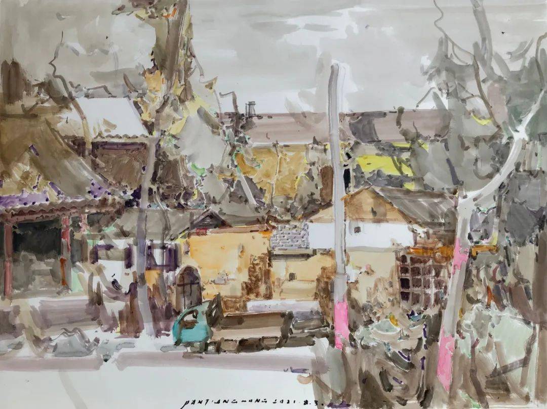 画出色2021右玉风景浙师大美术学院潘江龙教授水彩作品