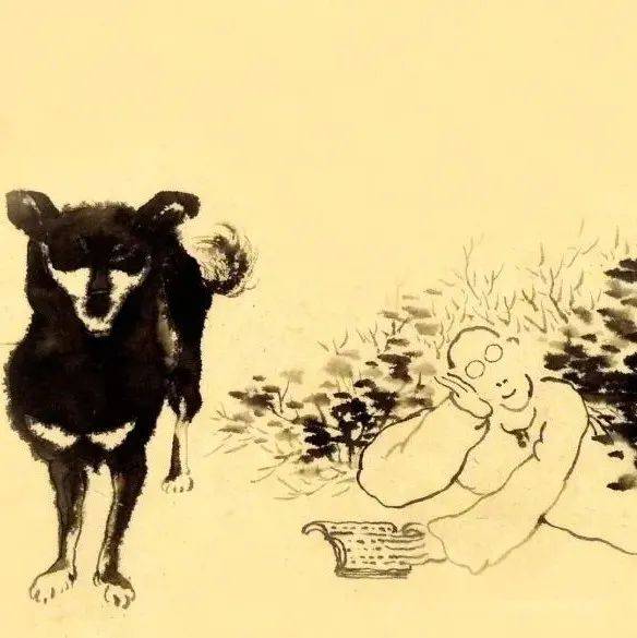 老树画画:我有一个梦想,深秋山中一躺,闲翻一册破书,大狗为我站岗_天气