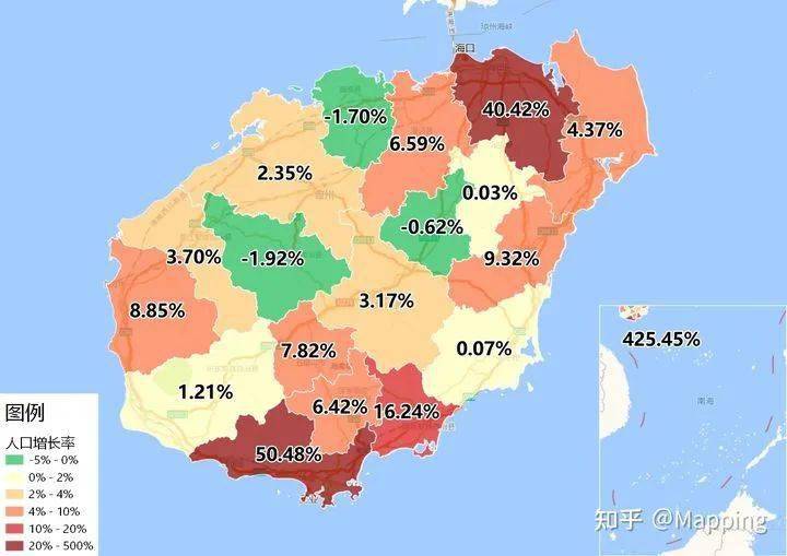 人口普查第七次人口普查分省人口增長率地圖地市級