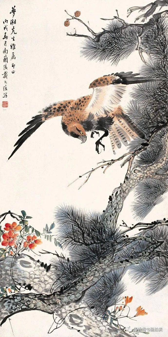 酒仙戴元俊花鸟画作品赏析