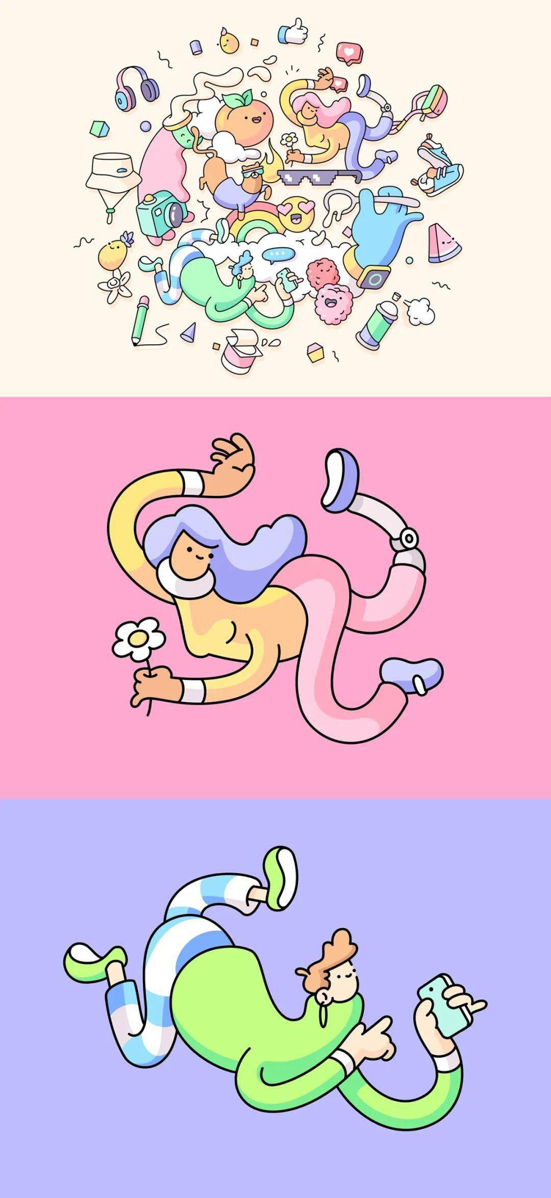 商业插画是更大品牌商的宠儿可爱简约的插画设计