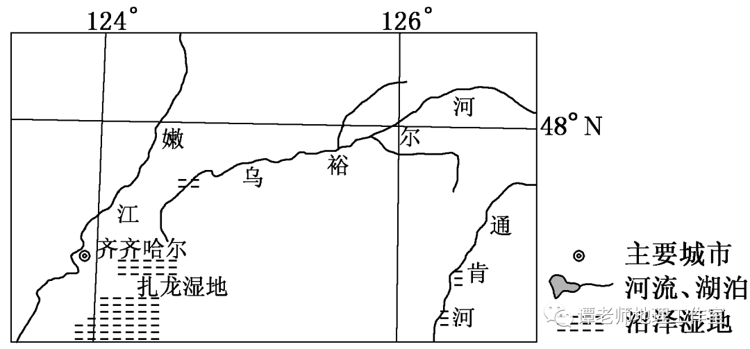 据此推测扎龙湿地的地貌,气候特点.