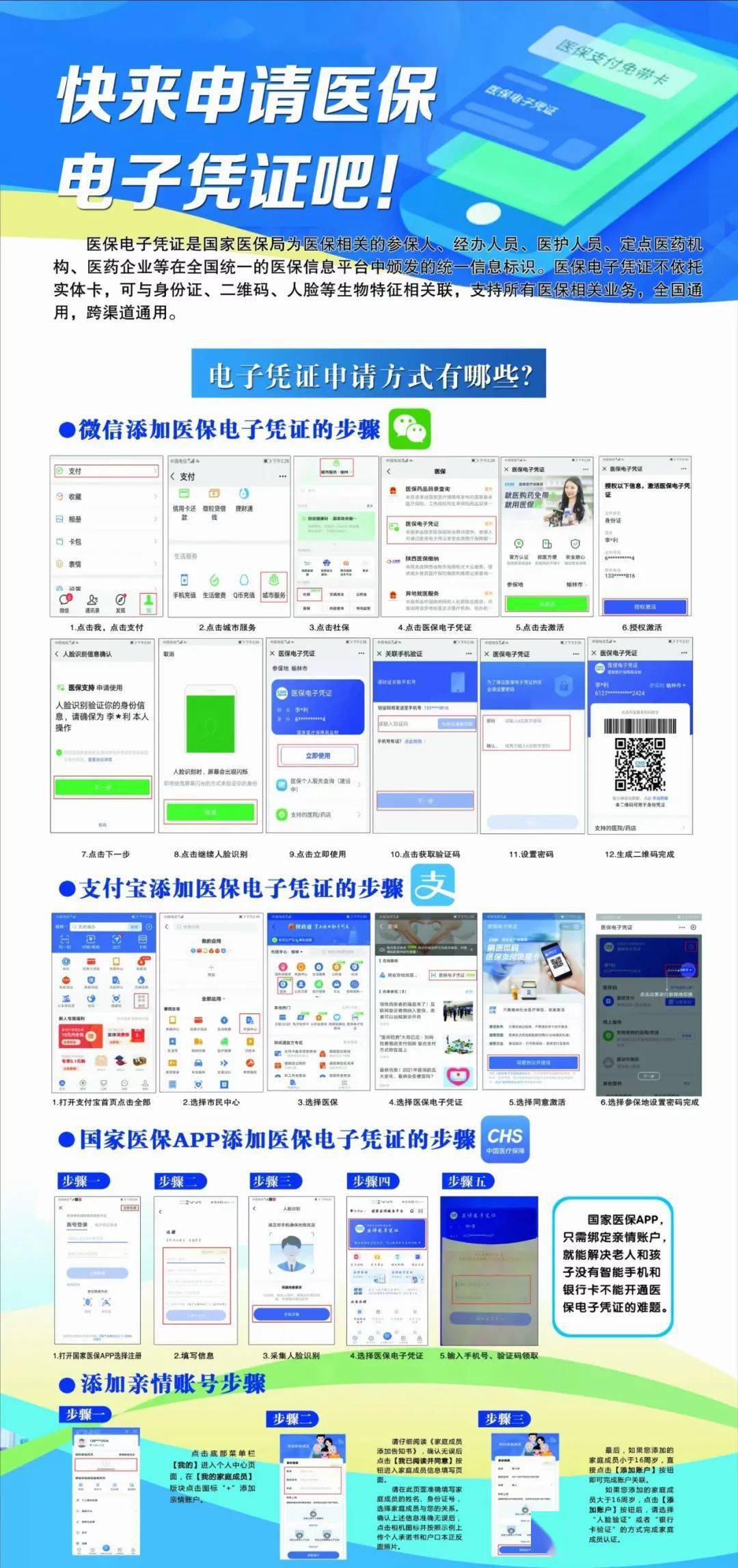 我市参保人可以通过"榆林市医疗保障"微信公众号,国家医保服务平台app