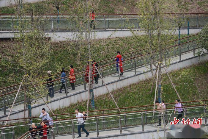 水门|重庆一大桥景观步道蜿蜒盘旋酷似“贪食蛇”