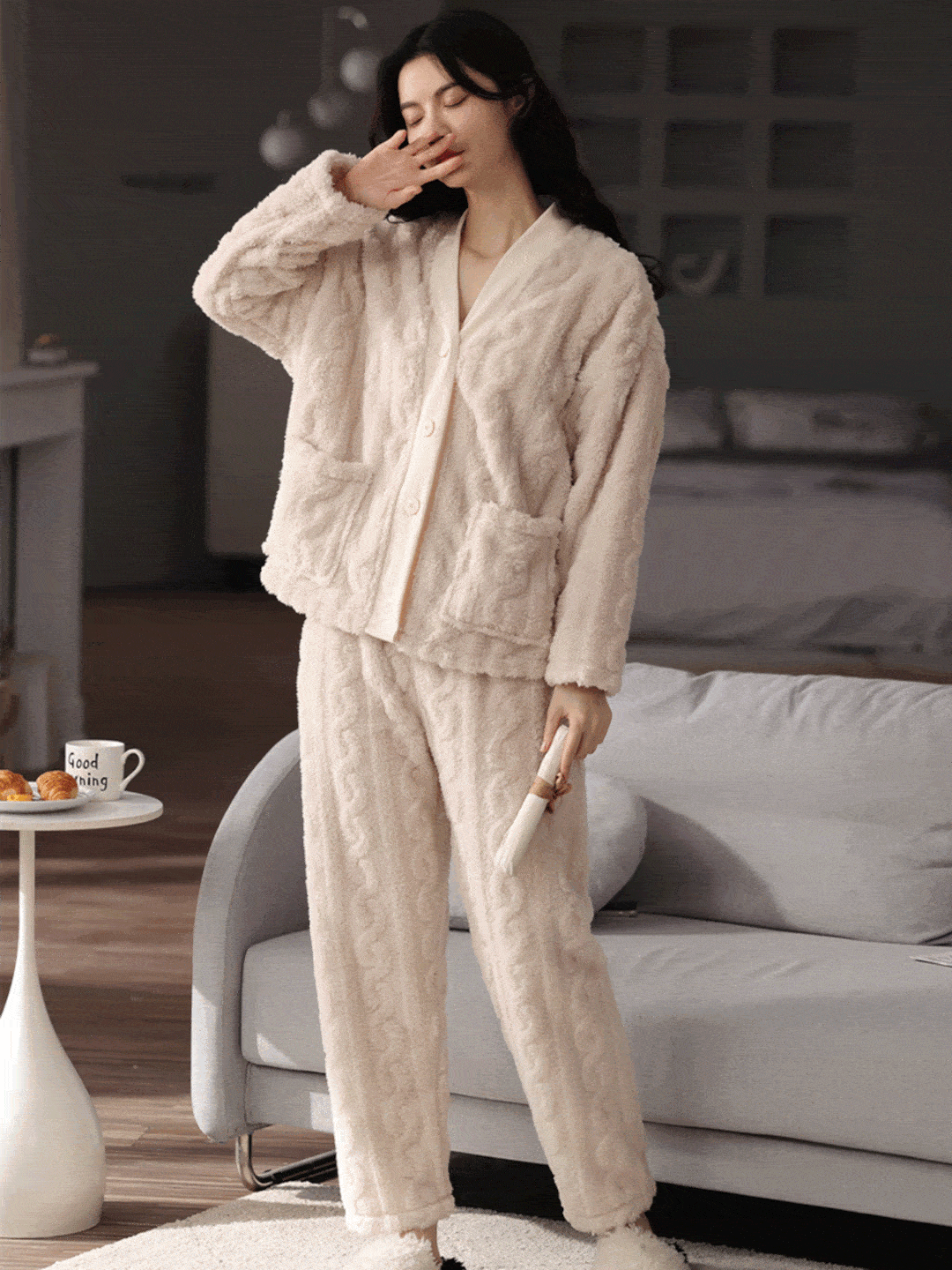 分之一 又美又舒服的毛绒家居服，软糯温暖堪比裸睡，让我待在家里再也不想出去了！