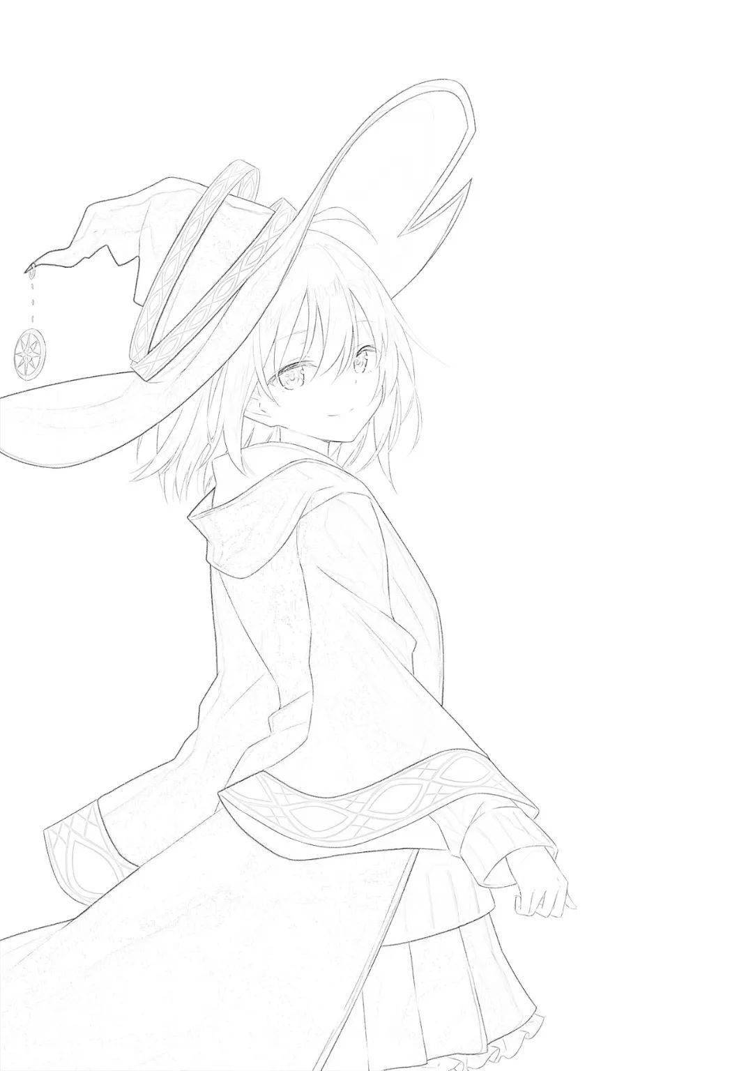 绘画技能分享线稿分享第68期魔女之旅