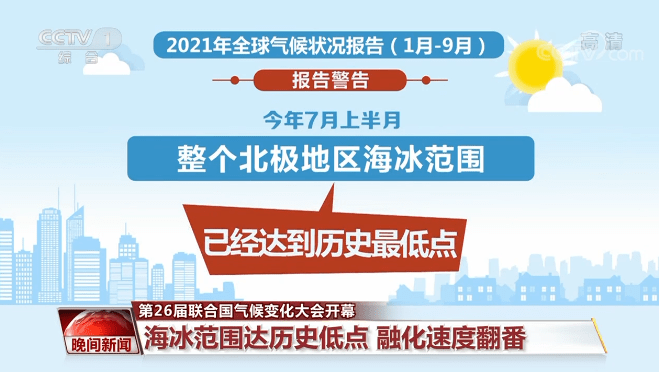 第26届联合国气候变化大会开幕2021年全球气候状况报告发布