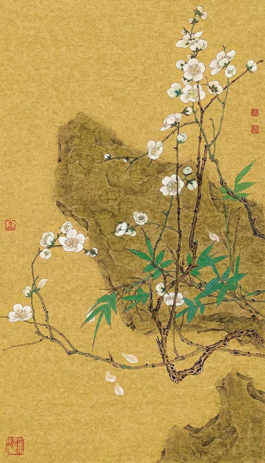 曹小民工笔花鸟画宁静高古幽远深邃清逸高雅