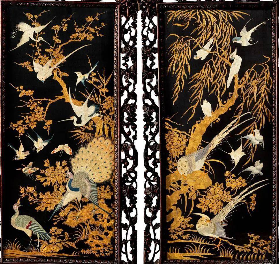 广州十三行博物馆广绣中的金丝银缕