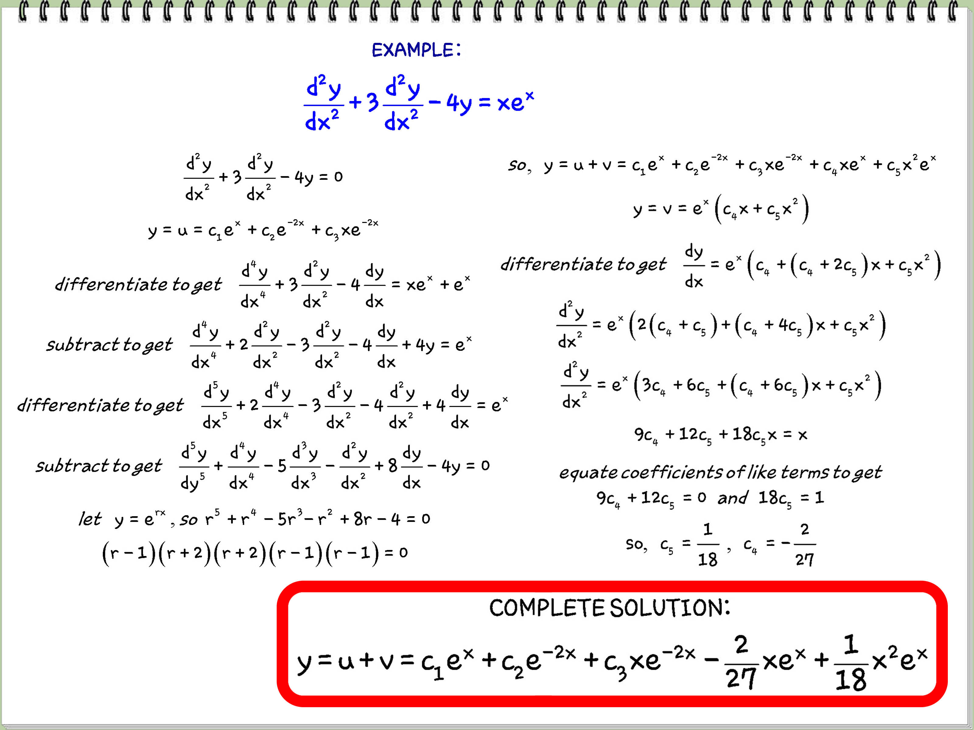 Total Differential Coefficient Formula