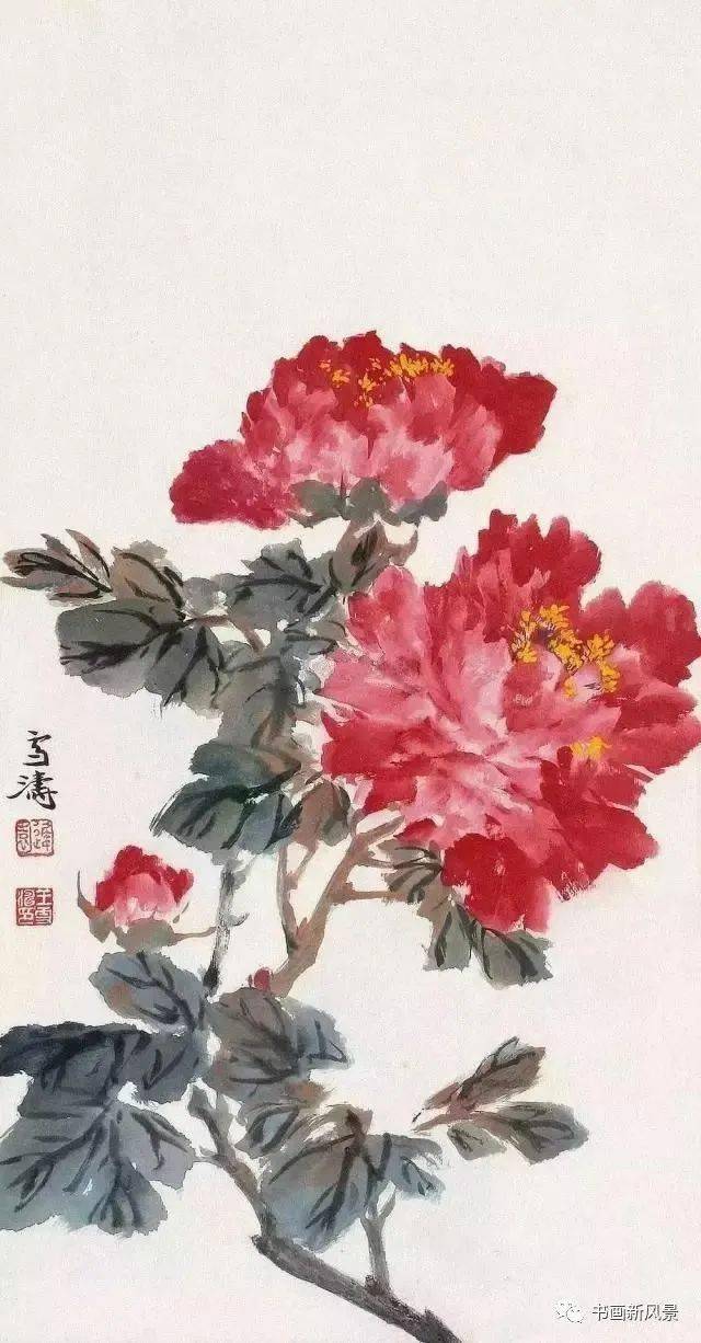 难得一见！王雪涛画国色牡丹，现场视频！_百花
