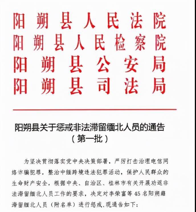 關於懲戒非法滯留緬北人員的通告