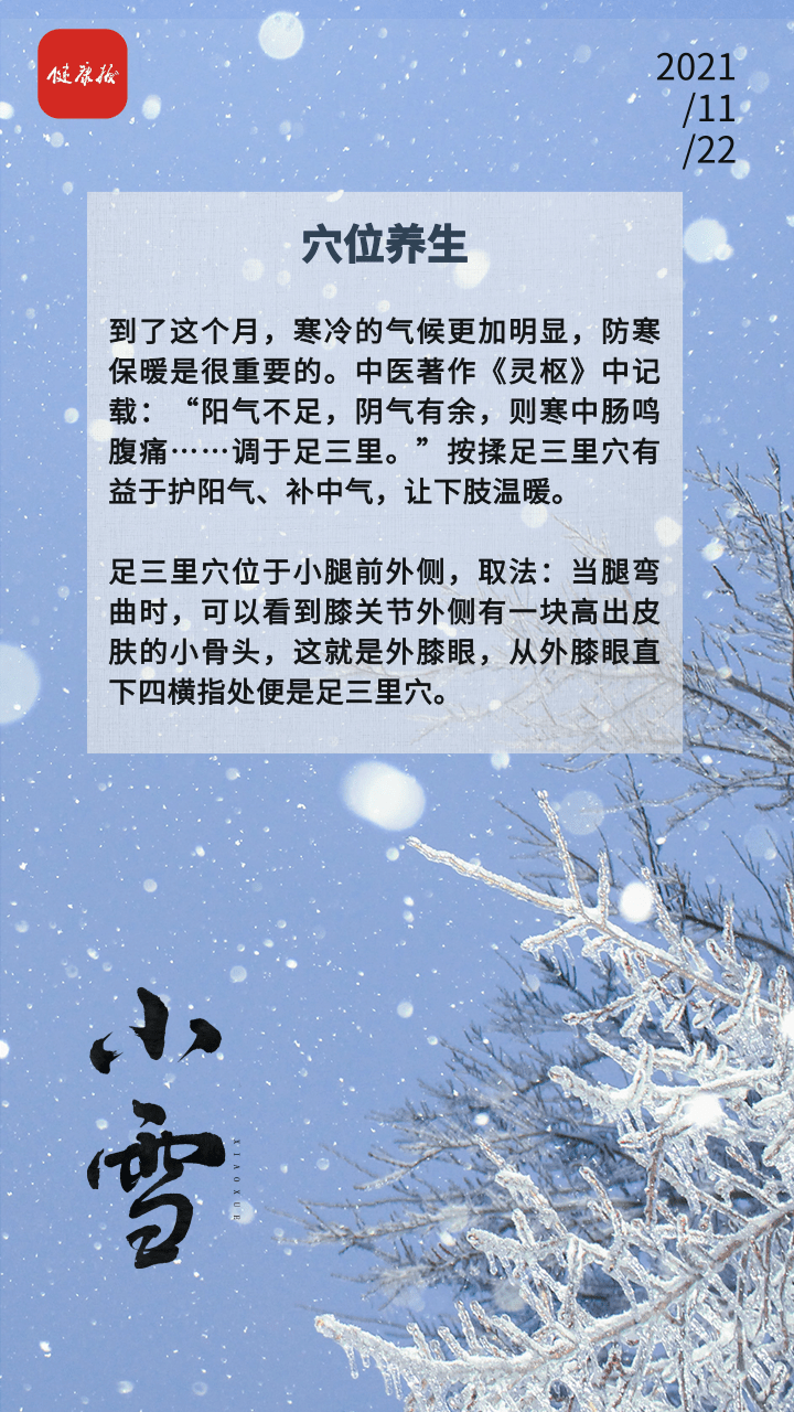 审核|今日小雪 养生正当时！