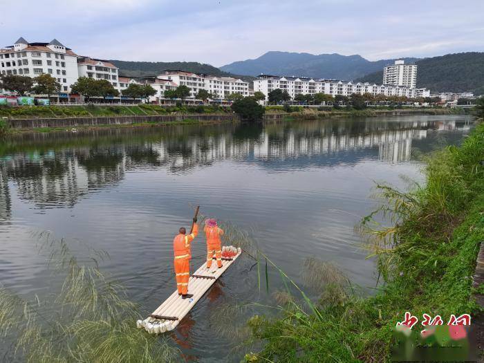 白沙鎮河道巡查員開展河道巡查. 新羅區融媒體中心供圖