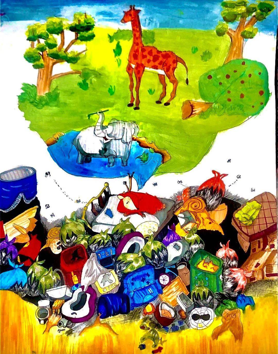 岳子涵 11岁作品:地球的"卫士"