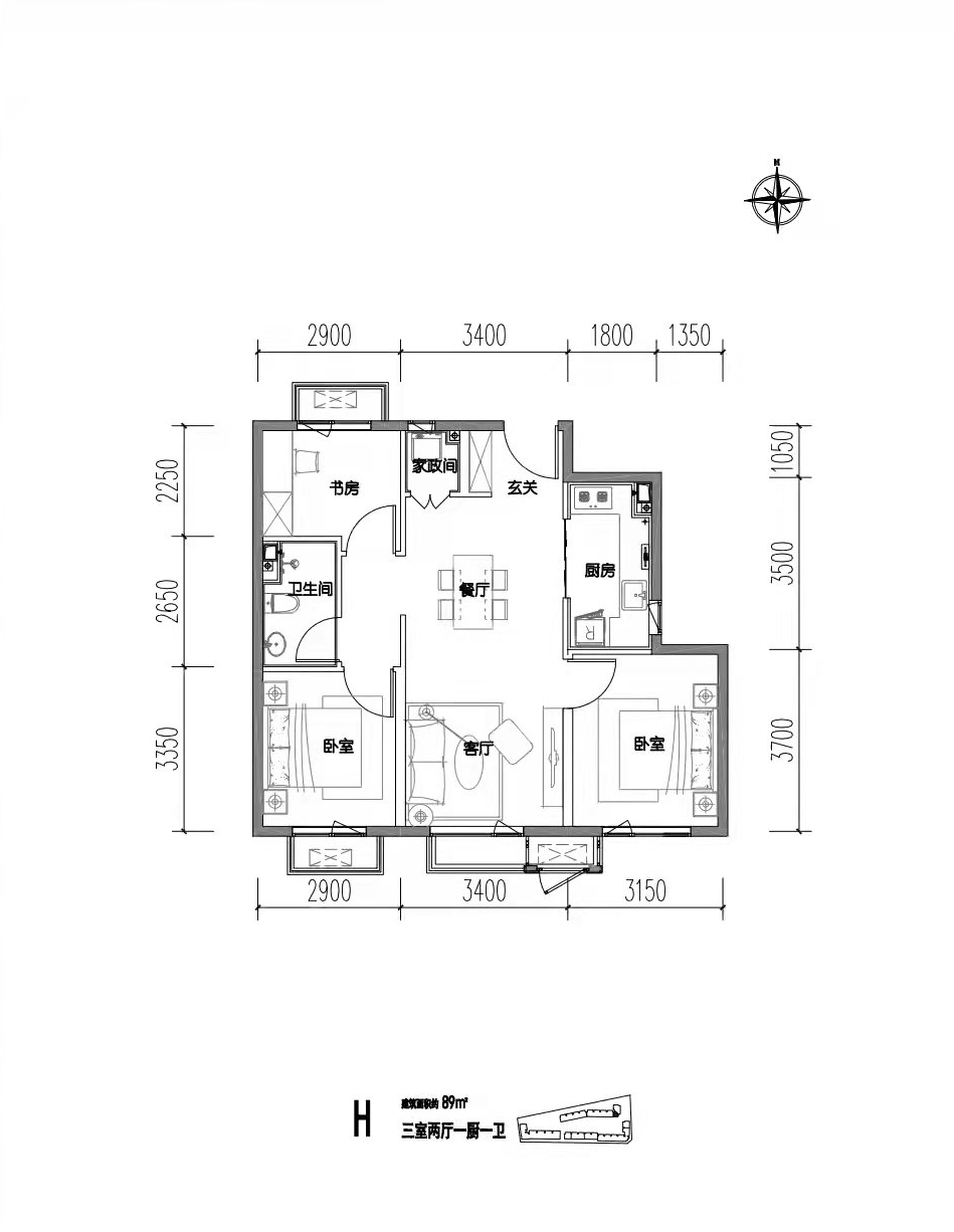 价格倒挂2wc位神盘永定府户型图曝光