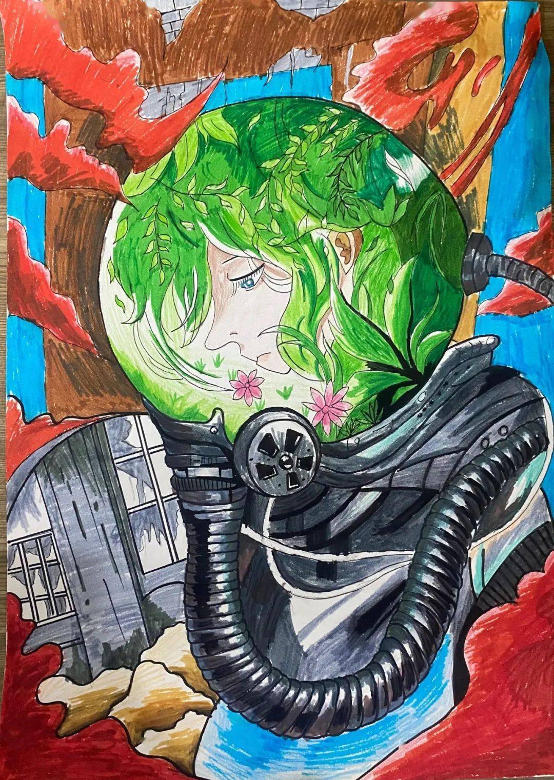 省少儿低碳主题书画大赛线上投票开启(二)_作品