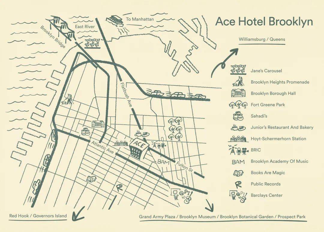 崭新揭幕的ace hotel brooklyn也毫无意外地稳稳将自己钉在了布鲁克林
