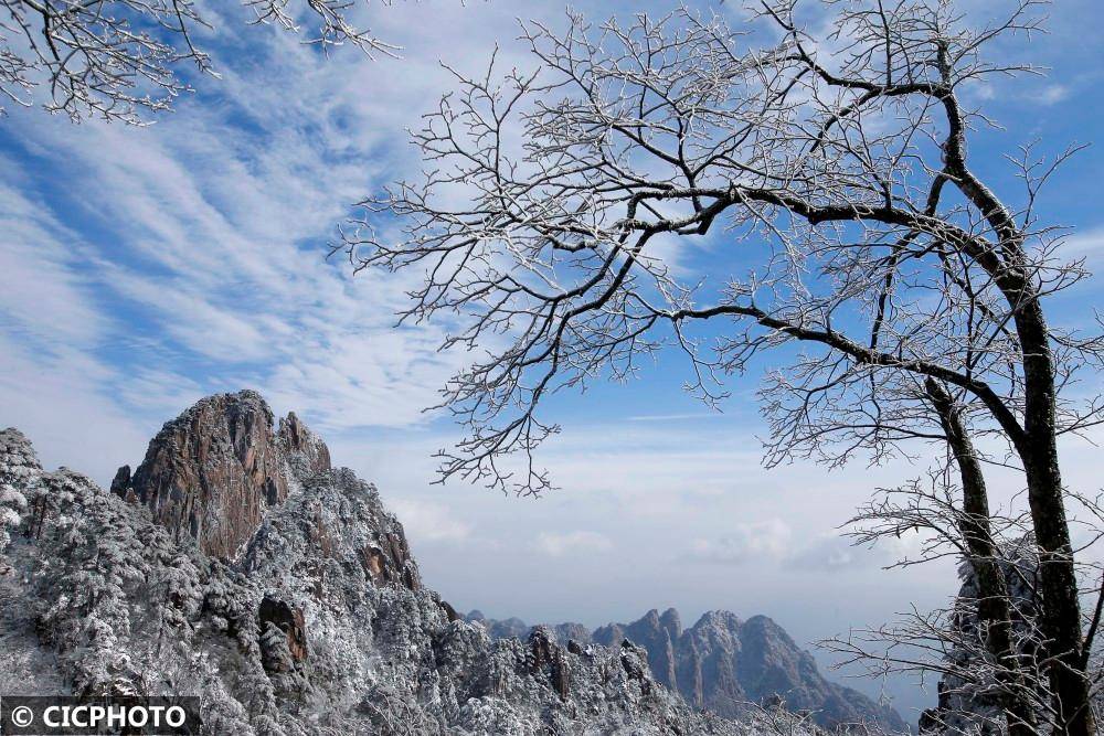 安徽黄山 小雪节气迎入冬初雪