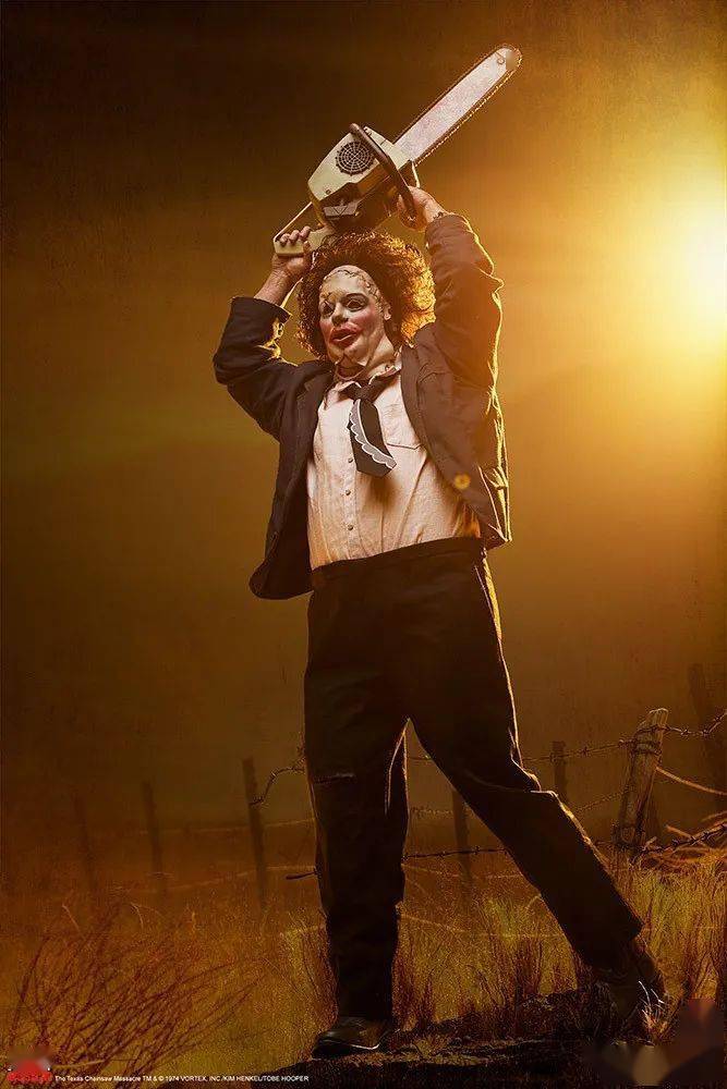 美系pcs新品13德州电锯杀人狂皮脸女人面皮版全身雕像官图