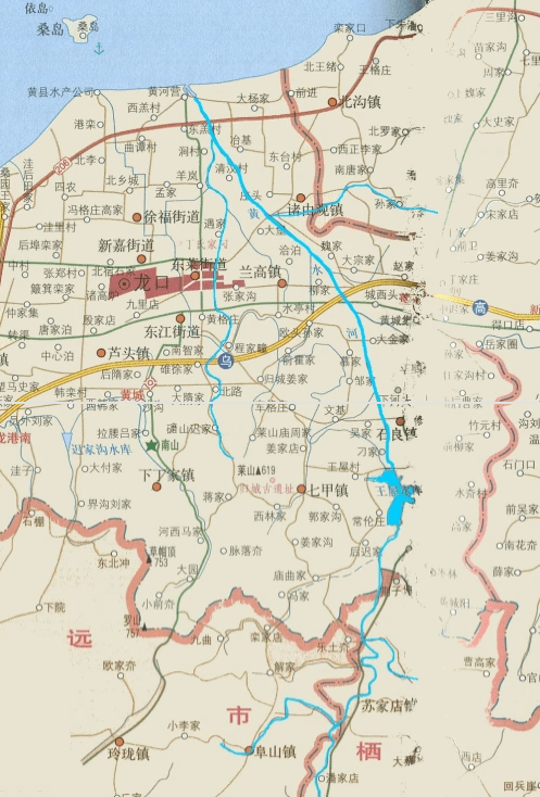 龙口市黄县地图图片