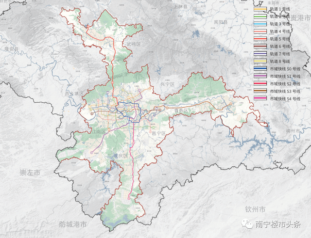 11月26日《南寧市國土空間總體規劃(2021-2035年)》 擁有s0號線