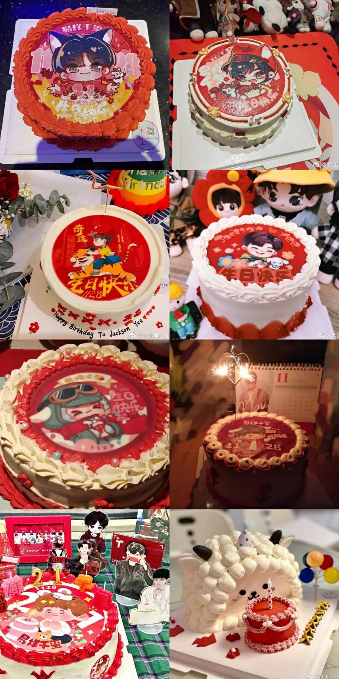 来看看易烊千玺生日,粉丝晒的蛋糕