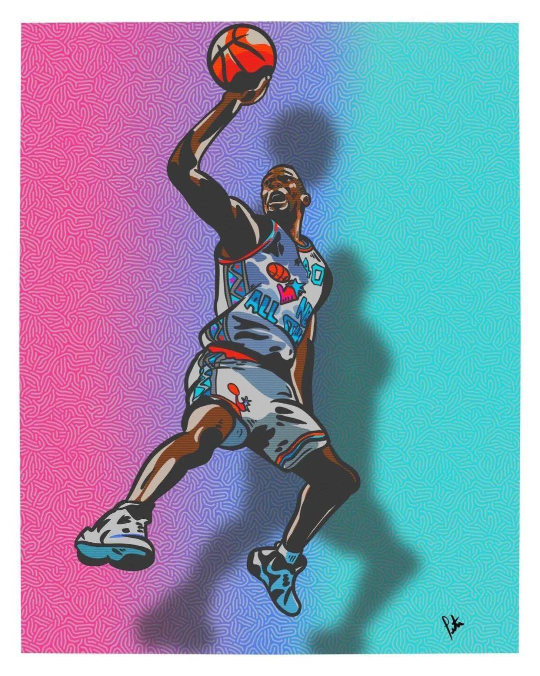 【篮球壁纸】|值得收藏的球星手绘挂像_搜索_纬度_页面
