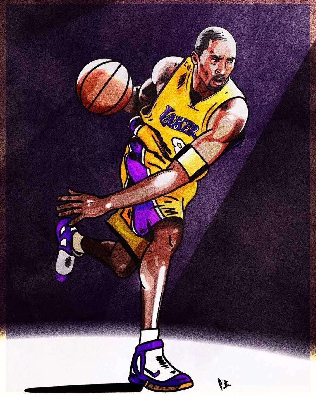 篮球壁纸值得收藏的球星手绘挂像