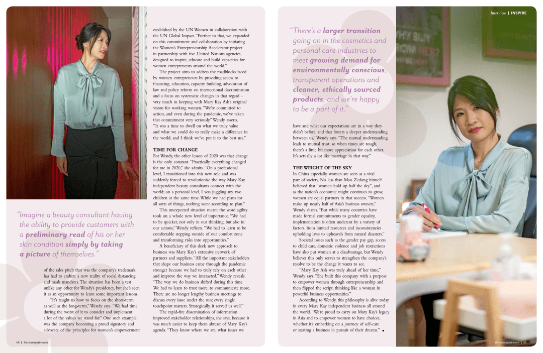 全球知名商业杂志专访玫琳凯亚太区总裁王维芸女士