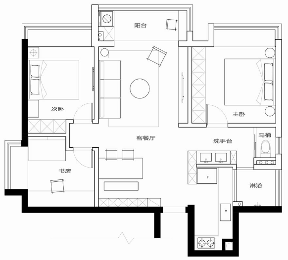 85㎡小户型三房,坚持三分离卫生间设计,入住才知巧妙_空间_白色_客厅