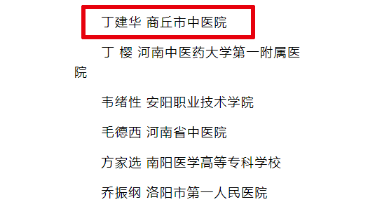 商丘市中医院肛肠科丁建华主任荣获"河南省中医药杰出贡献奖"称号