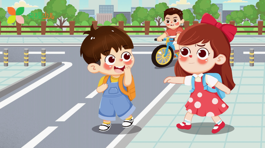 【睡前故事】各行其道才安全_姐姐_自行车_人行横道