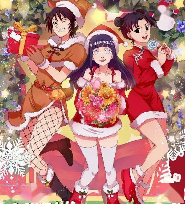 美女火影圣诞装cos白袜雏田vs裸足天天可爱还是敌不过性感