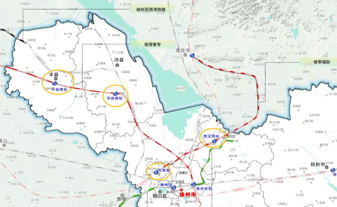 徐州新增4個高鐵站:九里站,賈汪西站,沛縣南站,豐縣南站